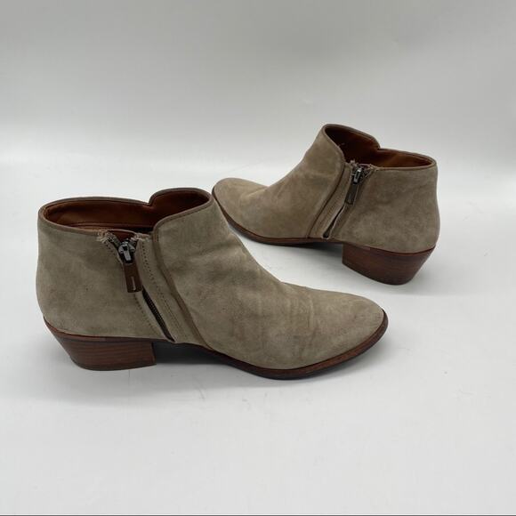 Sam Edelman Petty Ankle Bootie Size 8M GUC Ankle Zip Stacked Heel Suede - Picture 8 of 12